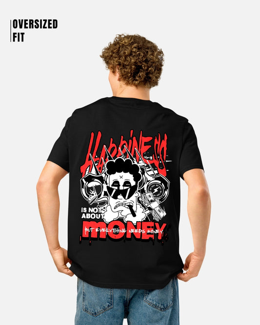 Happiness Not About Money Oversized T-Shirt