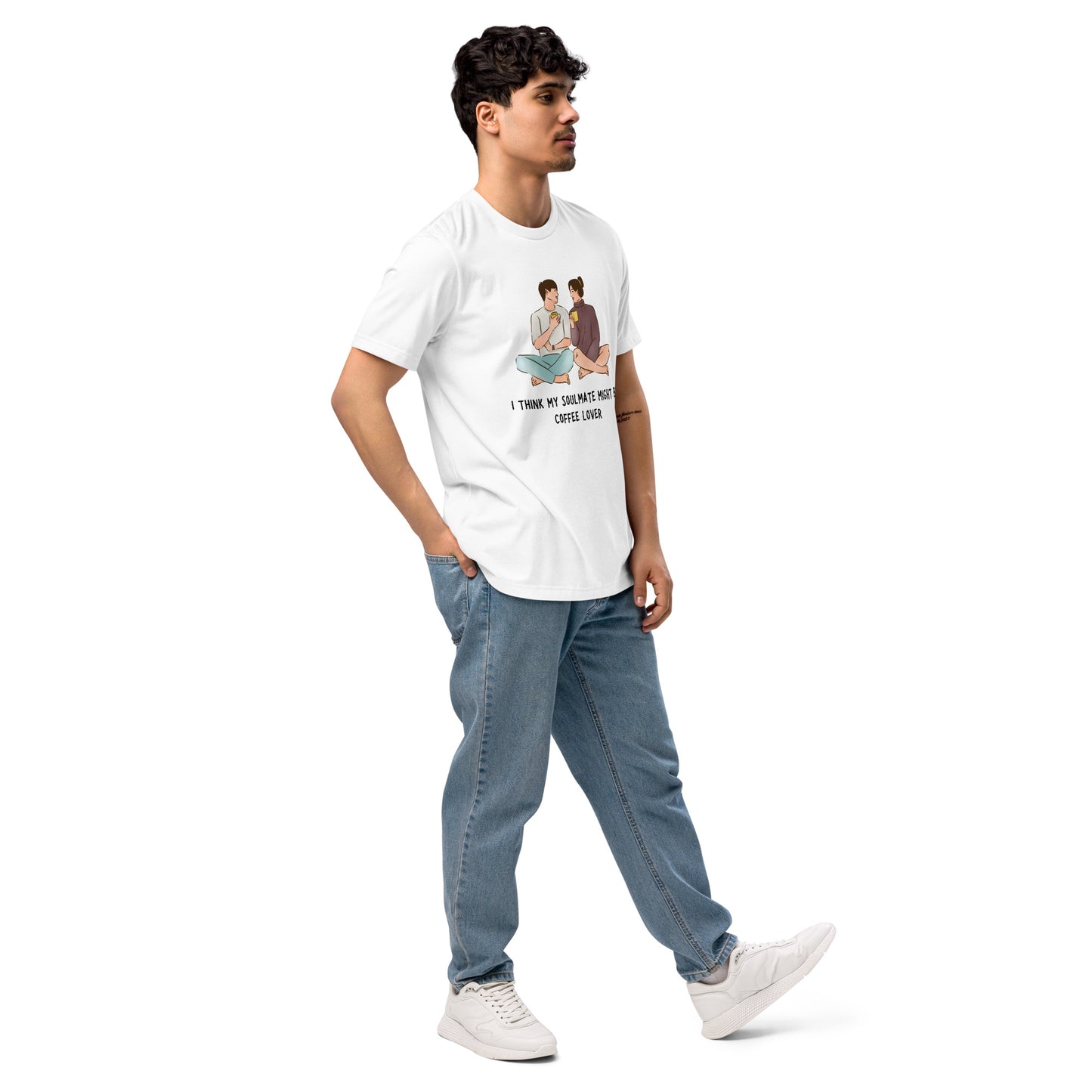 I Think My Soulmate Coffee Lover White Unisex T-Shirt