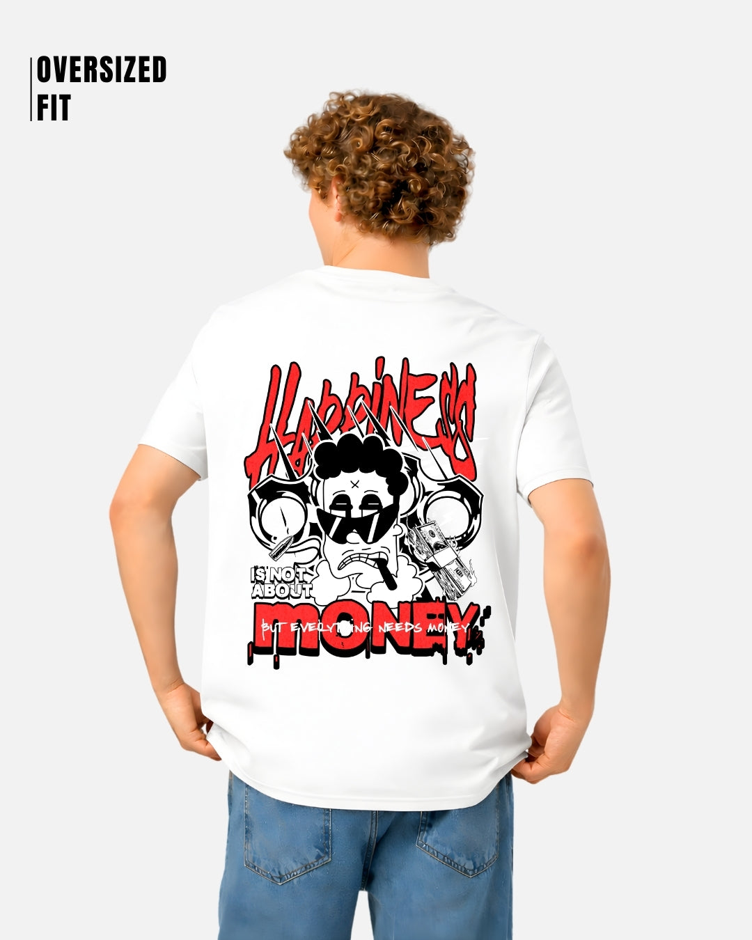Happiness Not About Money Oversized T-Shirt