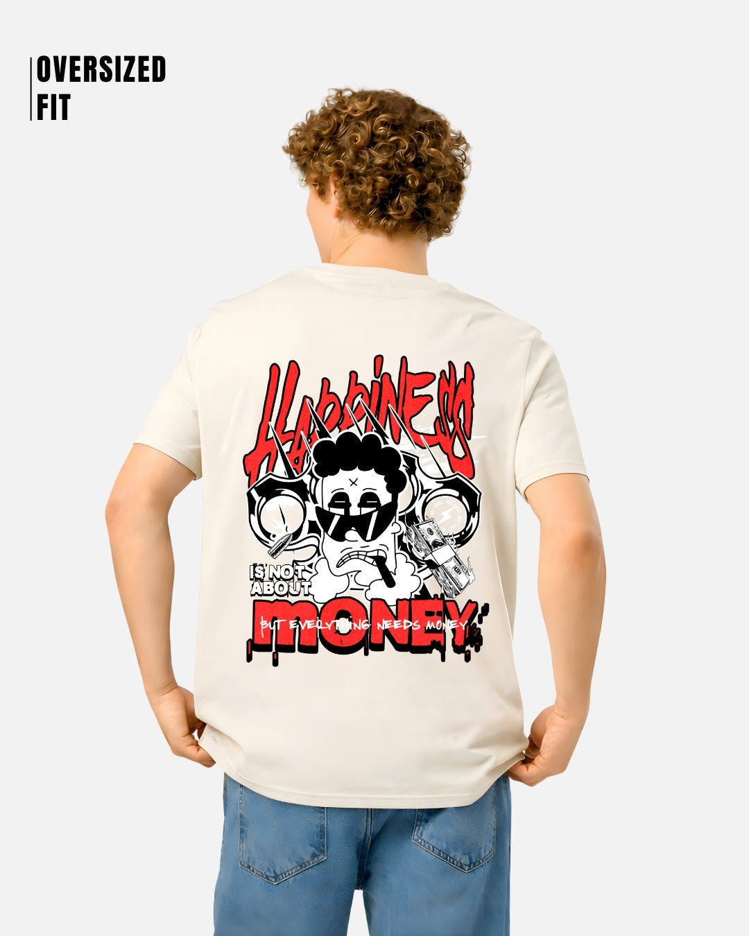 Happiness Not About Money Oversized T-Shirt
