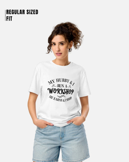 My Hubby & I Run A Workshop Aesthetic T-Shirt
