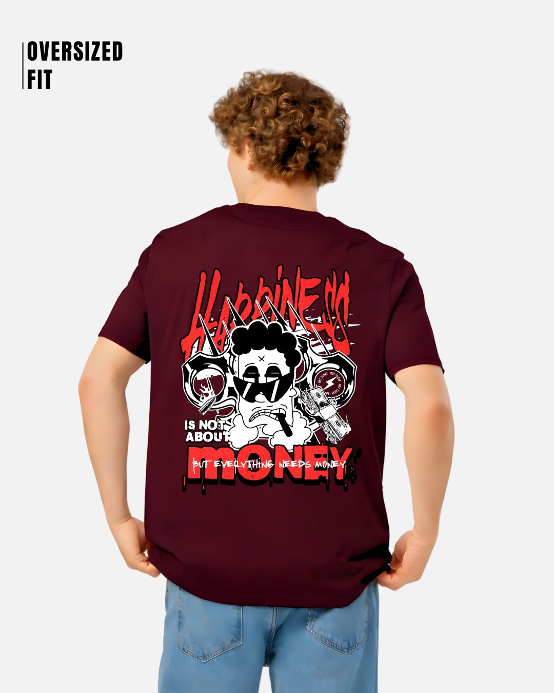 Happiness Not About Money Oversized T-Shirt