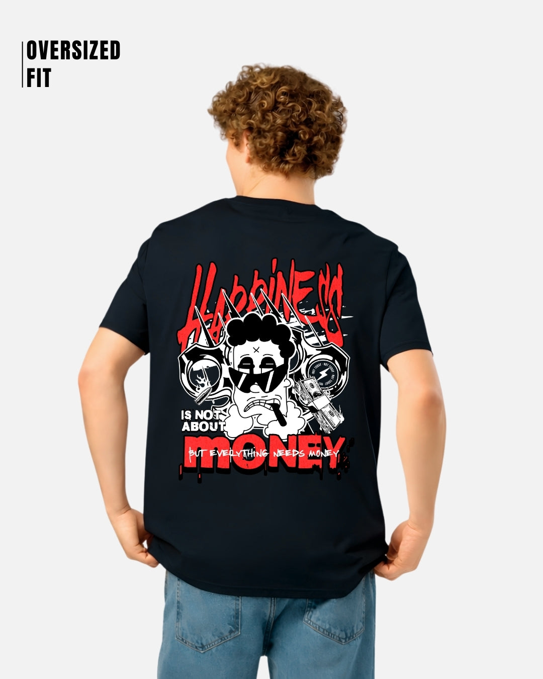 Happiness Not About Money Oversized T-Shirt