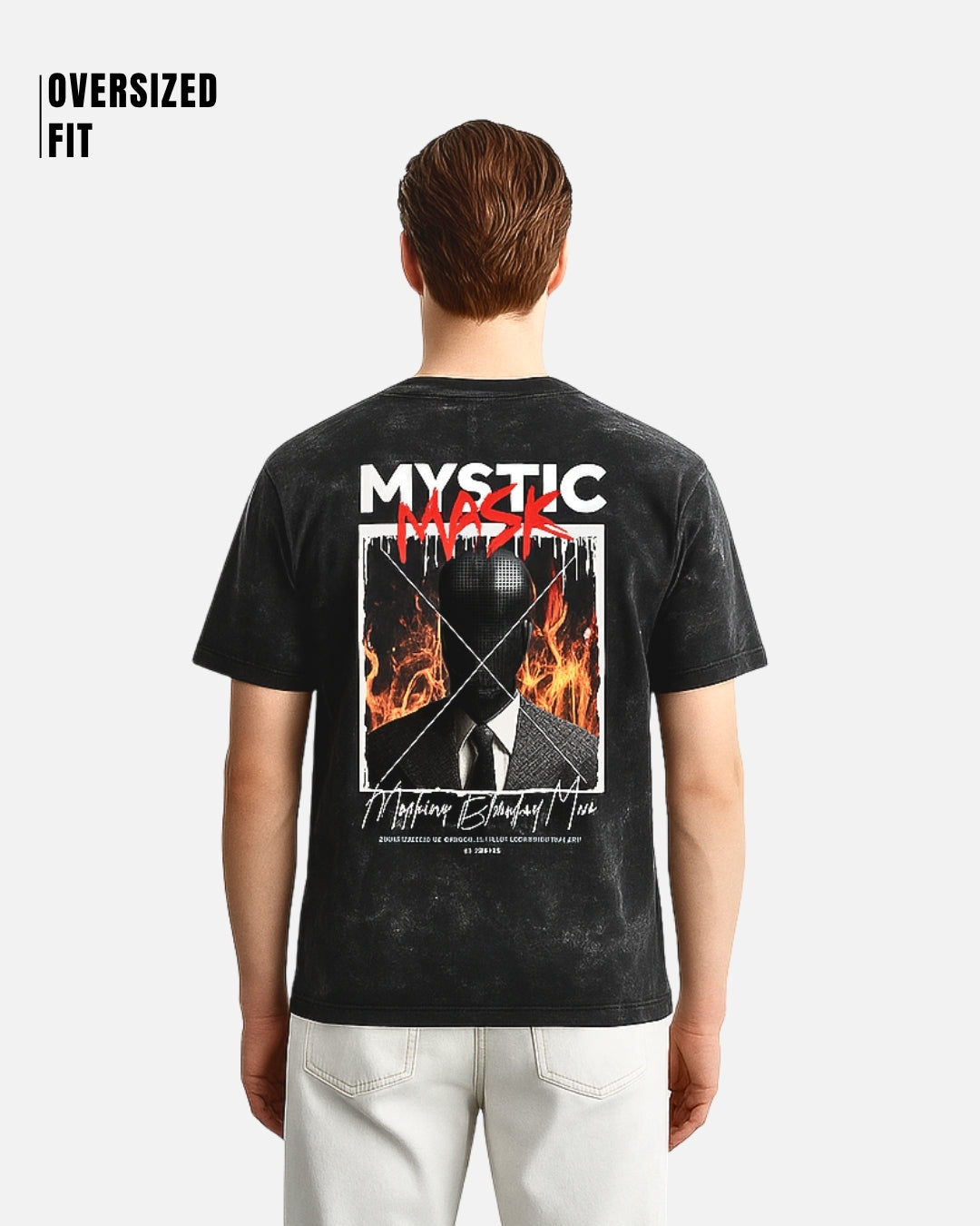 Mystic Mask Acid Washed Oversized T-shirt