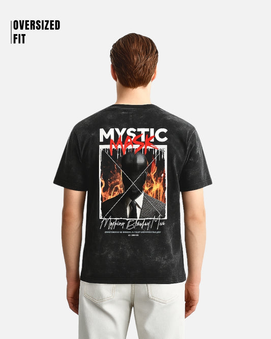 Mystic Mask Acid Washed Oversized T-shirt