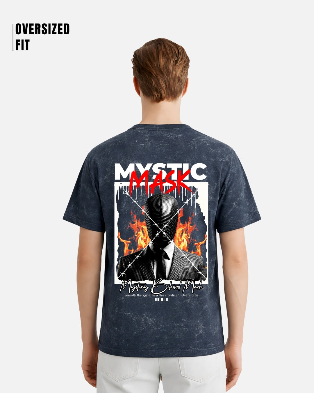 Mystic Mask Acid Washed Oversized T-shirt