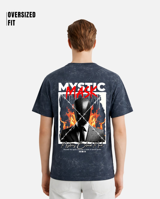 Mystic Mask Acid Washed Oversized T-shirt
